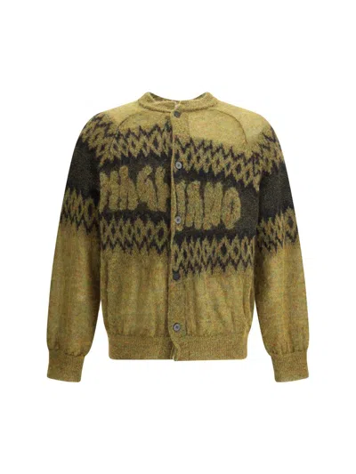 Magliano Festive Patterned Long Sleeve Cardigan In Yellow