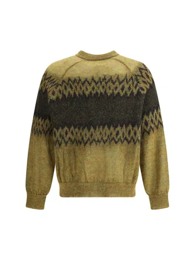 Magliano Festive Patterned Long Sleeve Cardigan In Yellow