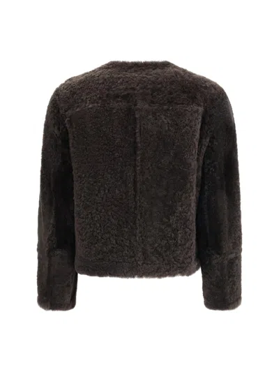 Brunello Cucinelli Reversible Double-breasted Fur Jacket With Button Detailing In Brown