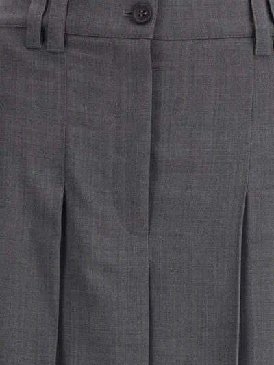 Brunello Cucinelli Midirock Mit Falten In Gray