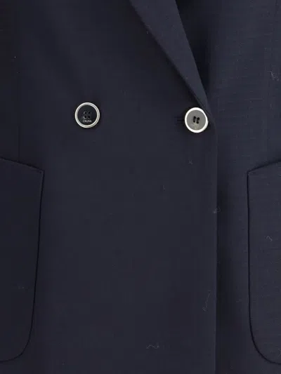 Cruna Single-breasted Houndstooth Blazer In Blue