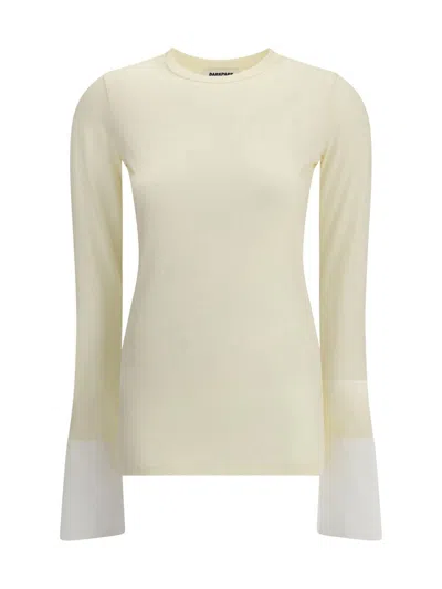 Darkpark Nora Jumper With Buttoned Shirt Cuffs In Nude