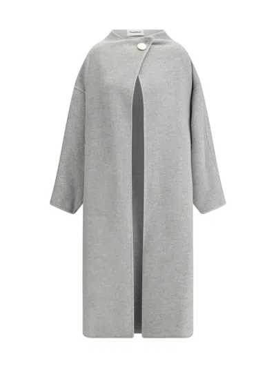 Darkpark Oversized Coat In Melange Cashmere Wool In Gray