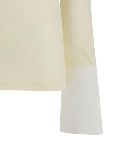 Darkpark Nora Jumper With Buttoned Shirt Cuffs In Nude