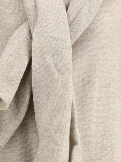 Darkpark Wool Shirt With Matching Shawl In Neutral