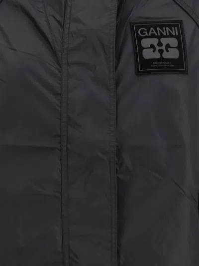 Ganni Recycled Nylon Jacket In Black