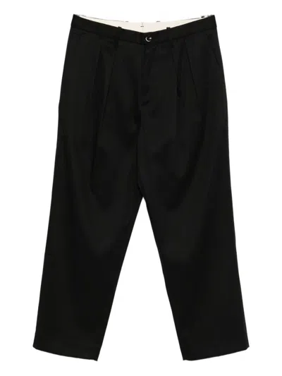 Nine In The Morning Relaxed-fit Black Trousers With Pleated Front Design In Black