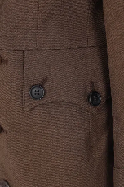 Comme Des Garçons Homme Deux Deconstructed Button Jacket In Brown