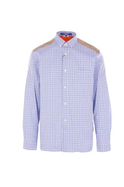 Junya Watanabe Plaid Long-sleeved Shirt In Purple