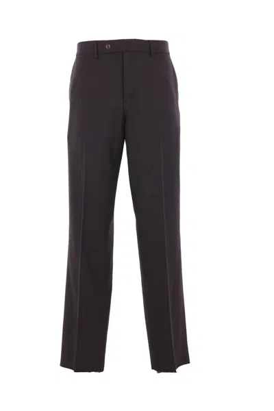 Fendi Wool Cigarette Trousers In Brown