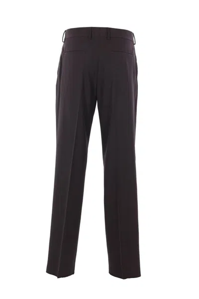 Fendi Wool Cigarette Trousers In Brown