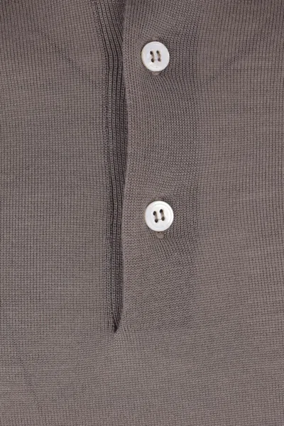 Lardini Long-sleeve Polo Shirt With Classic Collar In Gray