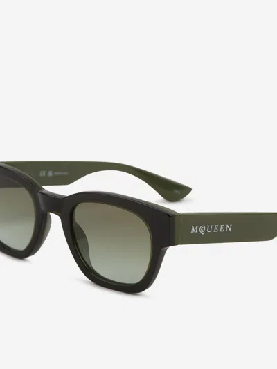 Alexander Mcqueen Round Sunglasses In Black