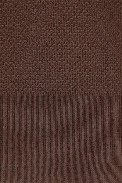 Zegna Long-sleeved Half-zip Sweater In Brown