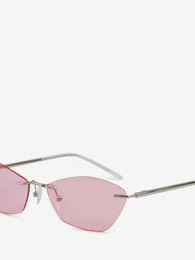 Alexander Mcqueen Eyewear T-bar Slim Sunglasses In Gold