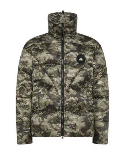 Peuterey Dark Green Puffer Jacket In Multi