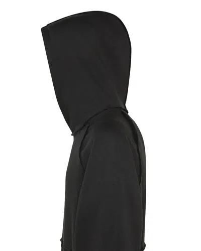 Peuterey Ribbed Knit Hoodie With Polished Finish In Black