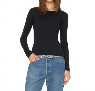 Xirena Crewe Long Sleeve Sweater In Black In Black
