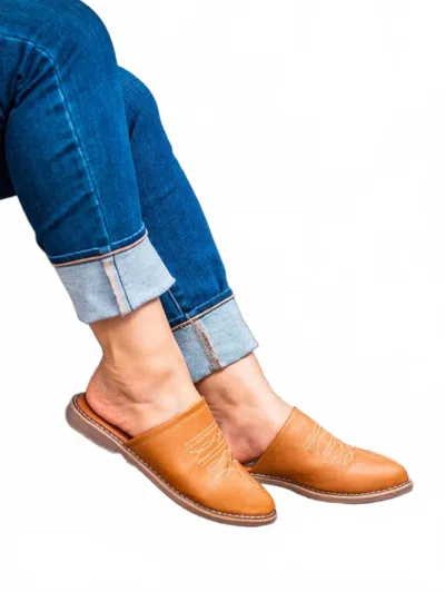 Everglades Women's Western Embroidered Slide Mules In Tan In Multi