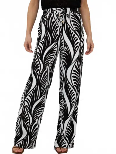 Esqualo Summer Vibes Wide Leg Trouser In Black In Black