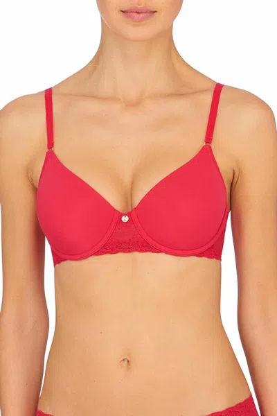 Natori Bliss Perfection Contour Underwire Bra In Coral In Red
