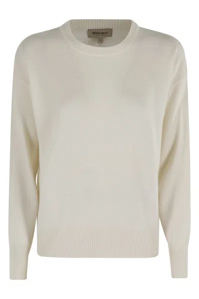Woolrich Comfort Wool Cashmere Crewneck Sweater In Neutral