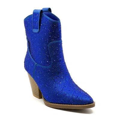 La Shoe King Women's Stop And Stare Booties In Royal Blue In Blue