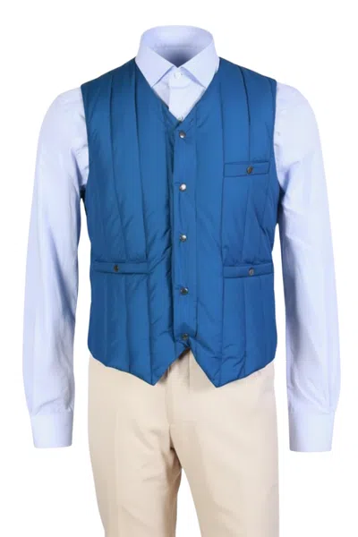 Kiton Kired By  Cotton-nylon Vest In Blue