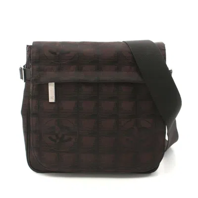 Pre-owned Chanel Nylon Canvas Shoulder Bag In Brown