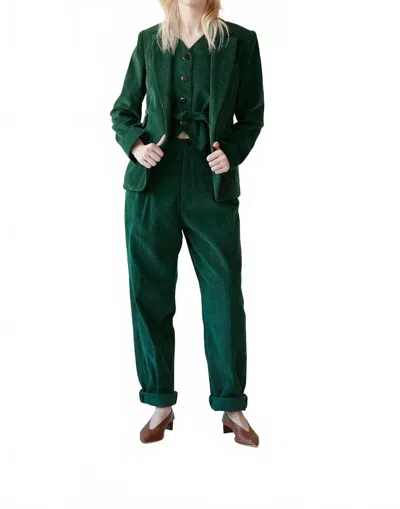 Rosevelvet Tilda Corduroy Jacket In Pine Corduroy In Green