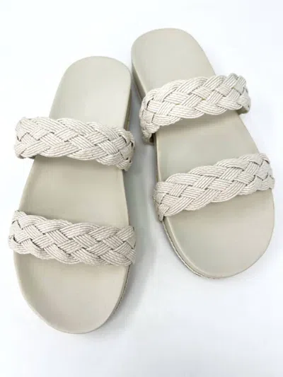 Kaanas Women Montezuma Braided Slide In Ivory White In White