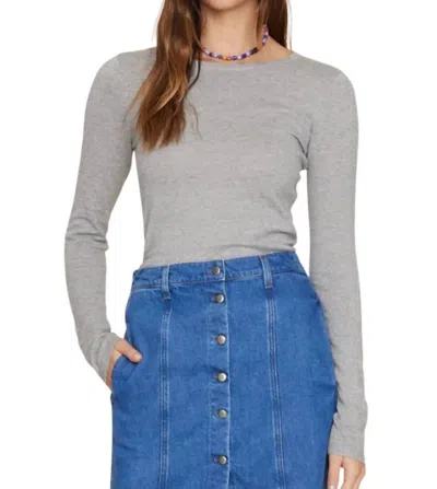 Xirena Crewe Long Sleeve Sweater In Flannel In Gray
