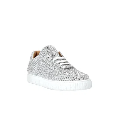Philipp Plein Women's Leather Lo-top Full Stones Sneakers In King Power White In White