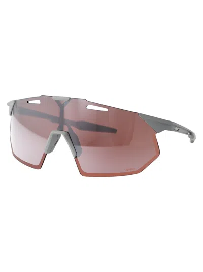 100% Matte Stone Grey - Hiper Crimson Silver Mirror Lens Acetate Sunglasses In Brown