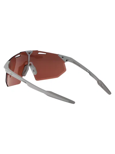 100% Matte Stone Grey - Hiper Crimson Silver Mirror Lens Acetate Sunglasses In Brown