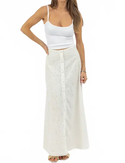 Olivaceous Palo High Rise Maxi Skirt In White In White