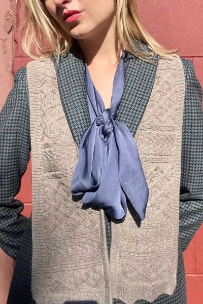 Rosevelvet Patrice Baby Alpaca Dickie Sweater In Oatmeal In Gray