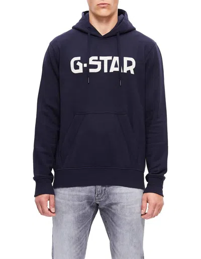 G-star Raw Hooded Sweatshirt In Blue Navy In Blue