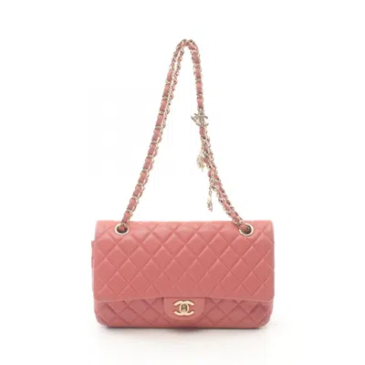 Pre-owned Chanel Lambskin Single Flap Shoulder Bag A90214 In Pink