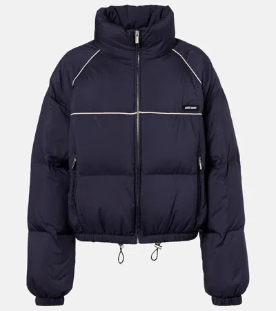 Miu Miu Technical Down Jacket In Blue