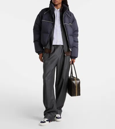 Miu Miu Technical Down Jacket In Blue