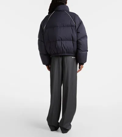 Miu Miu Technical Down Jacket In Blue