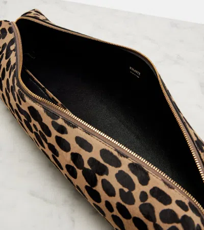 Khaite Kyle Leopard Print Genuine Calf Hair Pencil Case In Multi