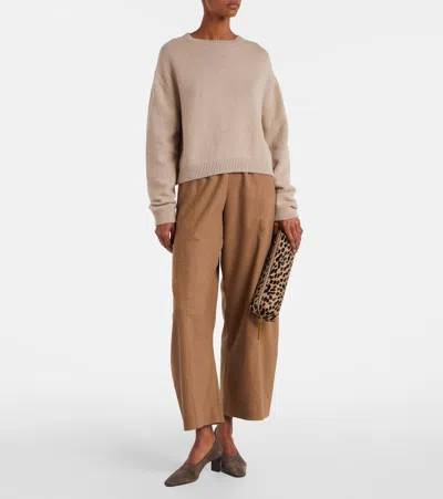 Khaite Kyle Leopard Print Genuine Calf Hair Pencil Case In Multi