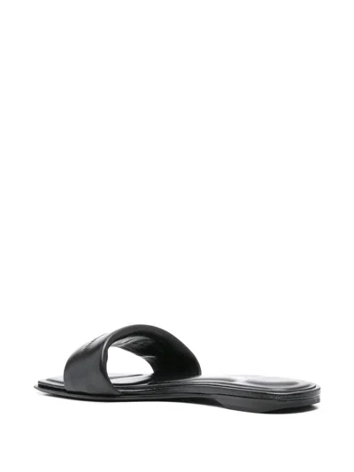 Alexander Wang Embossed-logo Slides In Black