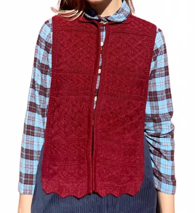 Rosevelvet Patrice Baby Alpaca Dickie Sweater In Burgundy In Red