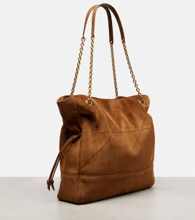 Saint Laurent Jamie 4.3 Medium Drawstring Suede Shoulder Bag In Brown