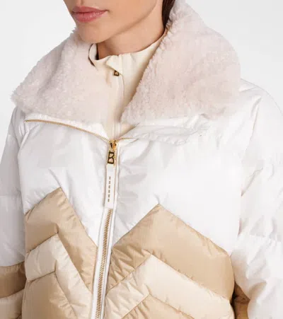 Bogner Valea Chevron-pattern Quilted Ski Jacket In White