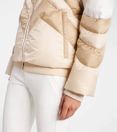 Bogner Valea Chevron-pattern Quilted Ski Jacket In White