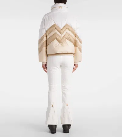 Bogner Valea Chevron-pattern Quilted Ski Jacket In White